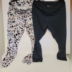 Under Armour Black Fitted Leggings And Avia Pattern Leggings 2X